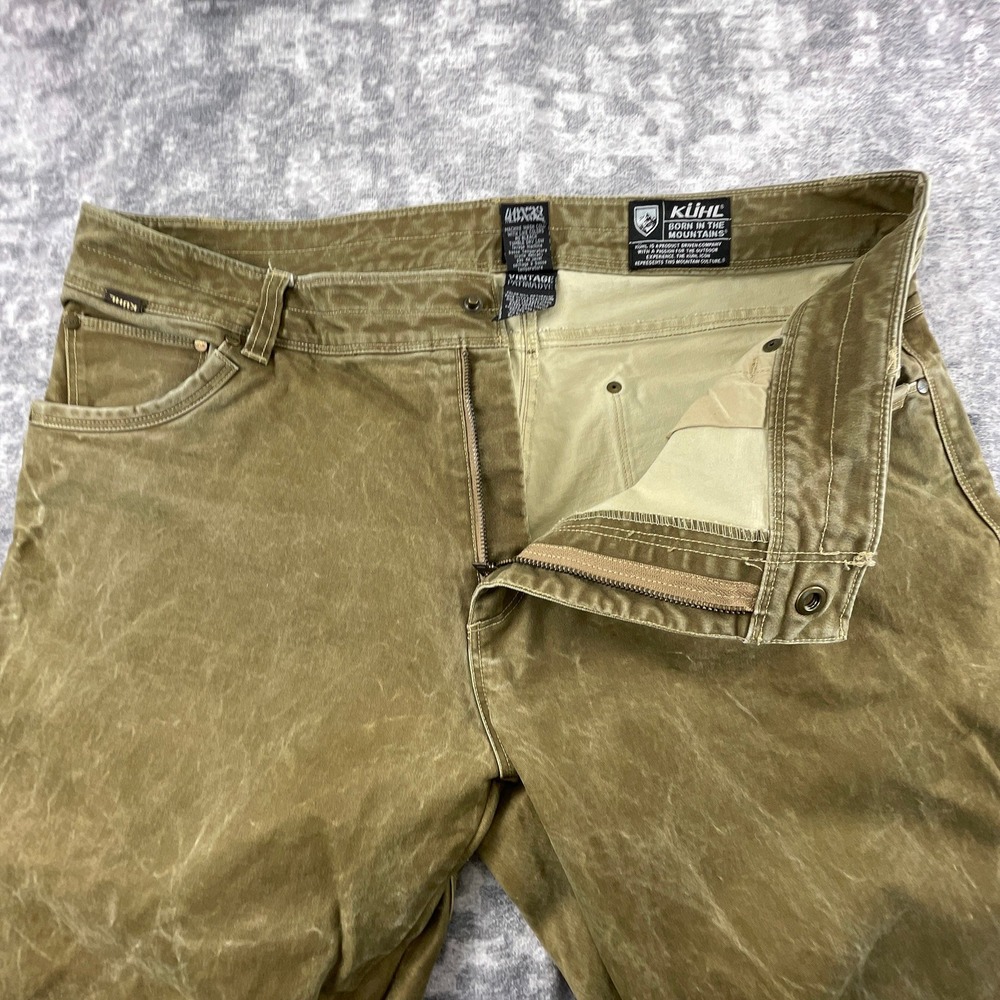 Kuhl Mens 40x32 Ryder Pants Khaki Patina Dye Distressed Outdoor Hiking Workwear - Picture 15 of 16